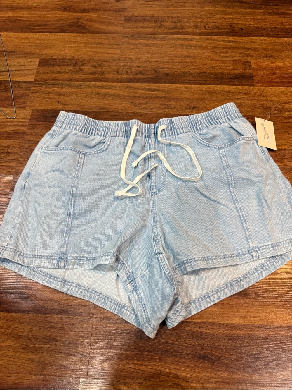 Women's Universal Thread Light Wash Denim Drawstring Shorts Size XXL